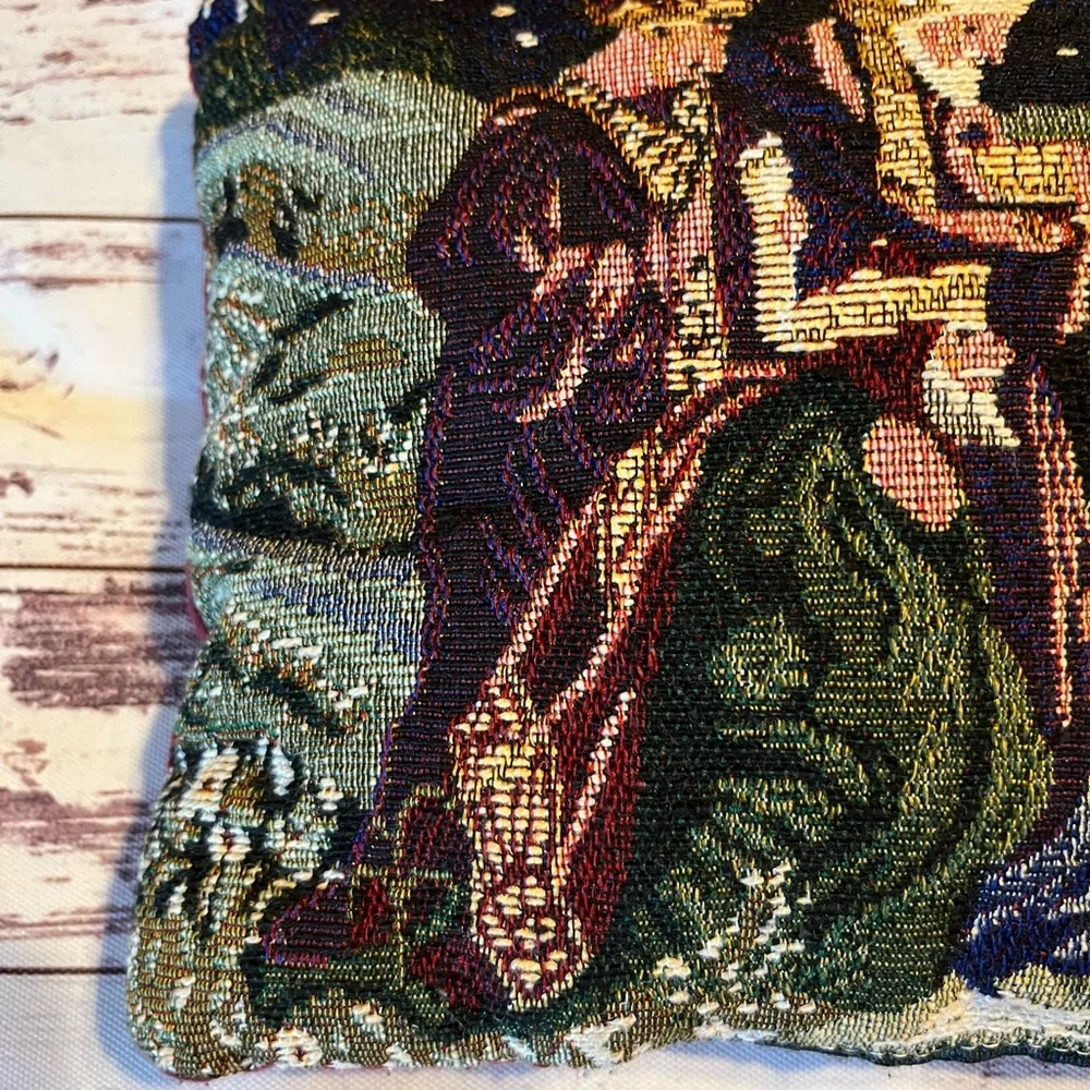 Tapestry Throw Pillows (2) Nativity Scene Mary & Baby Jesus Christmas